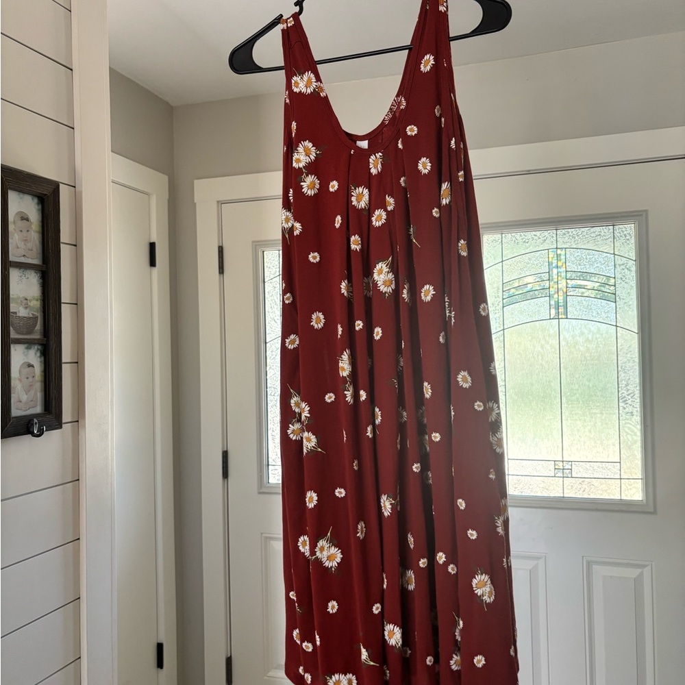 Latched Mama Red Floral Maxi Dress